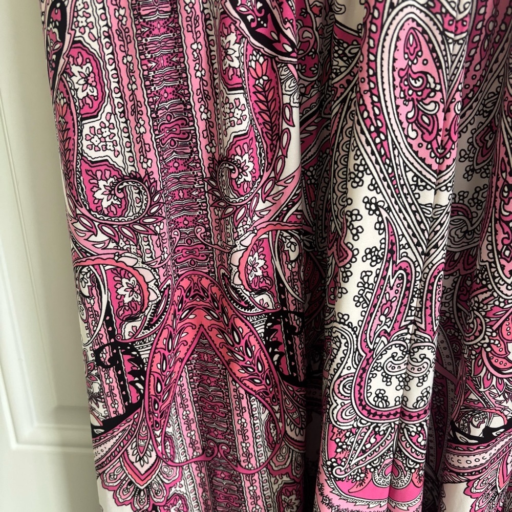 NWT INC Int. Concepts Sleeveless Pink/White Paisley Print Maxi Dress, Size 2X - Picture 3 of 14